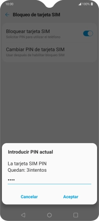 Introduce tu código PIN y pulsa Aceptar. Introduce tu código PIN y pulsa Aceptar.