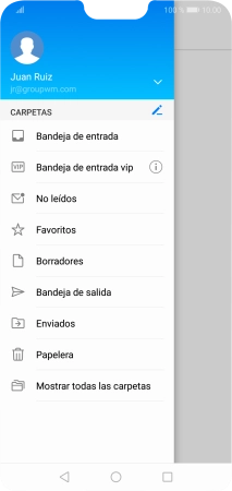 Pulsa la lista desplegable de las cuentas de correo electrónico. Pulsa la lista desplegable de las cuentas de correo electrónico.