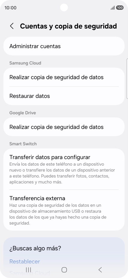 Pulsa Administrar cuentas. Pulsa Administrar cuentas.