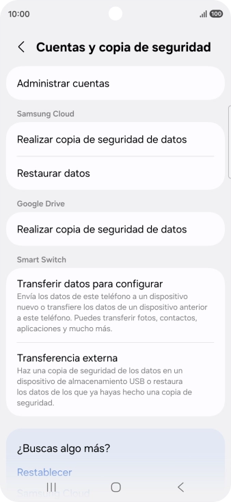 Pulsa Administrar cuentas. Pulsa Administrar cuentas.