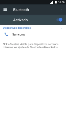 Pulsa el dispositivo Bluetooth deseado y sigue las indicaciones de la pantalla para vincular el dispositivo al teléfono. Pulsa el dispositivo Bluetooth deseado y sigue las indicaciones de la pantalla para vincular el dispositivo al teléfono.
