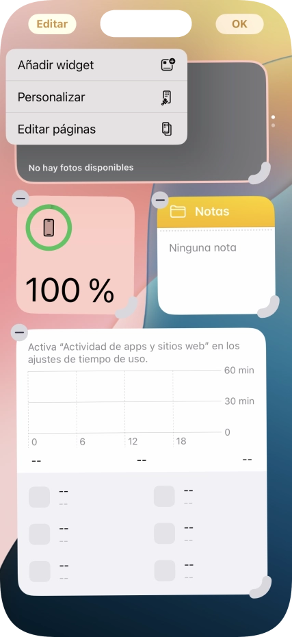 Pulsa Añadir widget. Pulsa Añadir widget.