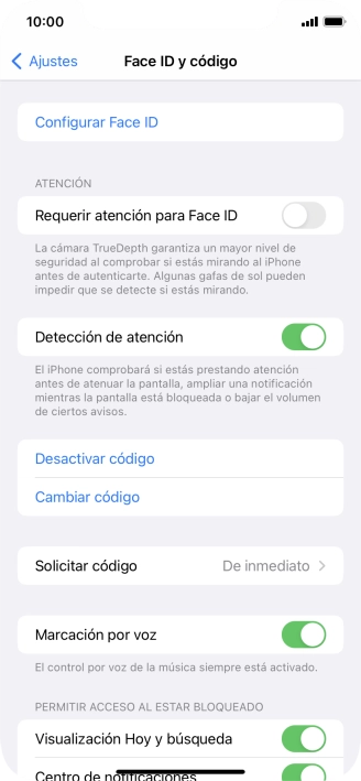 Pulsa Desactivar código e introduce el código de seguridad. Pulsa Desactivar código e introduce el código de seguridad.