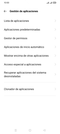 Pulsa Lista de aplicaciones.