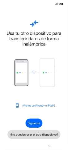 Sigue las indicaciones de la pantalla para transferir contenido desde otro teléfono. Sigue las indicaciones de la pantalla para transferir contenido desde otro teléfono.