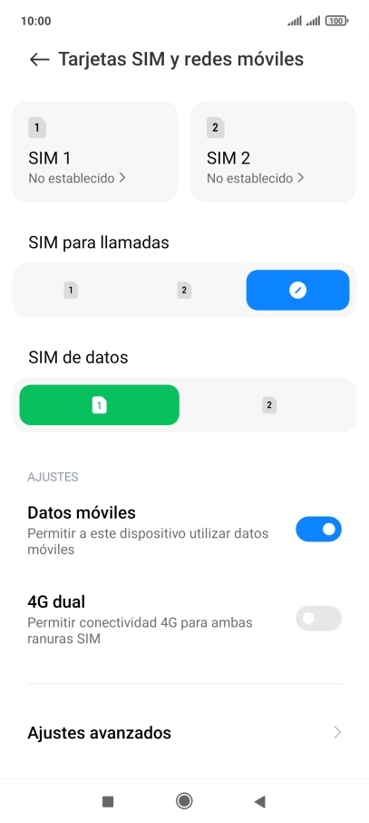 Pulsa Ajustes avanzados. Pulsa Ajustes avanzados.