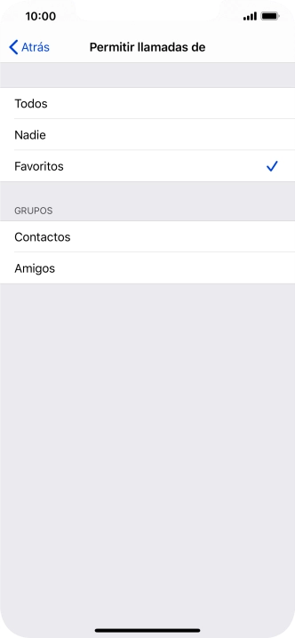 Pulsa el ajuste deseado para seleccionar qué contactos te pueden llamar cuando la función de Pulsa el ajuste deseado para seleccionar qué contactos te pueden llamar cuando la función de