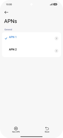 Press the required data connection to activate it.