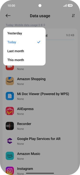 Press the required setting. Press the required setting.