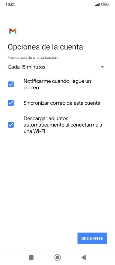 Si aparece en la pantalla esta imagen, tu cuenta de correo electrónico ha sido reconocida y configurada automáticamente. Sigue las indicaciones de la pantalla para introducir más información y terminar la configuración. Si aparece en la pantalla esta imagen, tu cuenta de correo electrónico ha sido reconocida y configurada automáticamente. Sigue las indicaciones de la pantalla para introducir más información y terminar la configuración.
