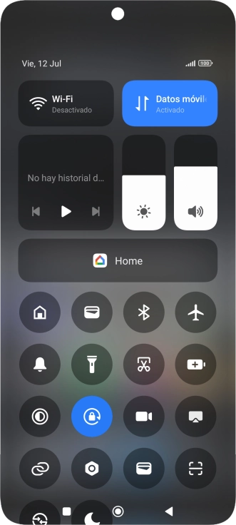 Pulsa el icono de modo de avión para activar o desactivar la función. Pulsa el icono de modo de avión para activar o desactivar la función.