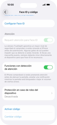Pulsa Configurar Face ID. Pulsa Configurar Face ID.