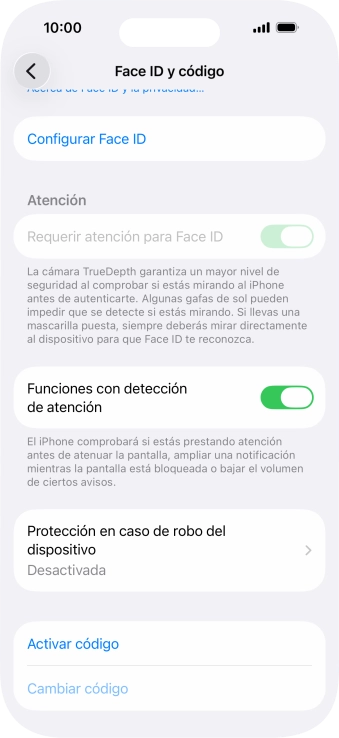Pulsa Configurar Face ID. Pulsa Configurar Face ID.