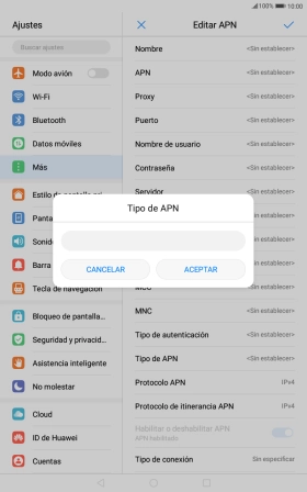 Introduce default y pulsa ACEPTAR.