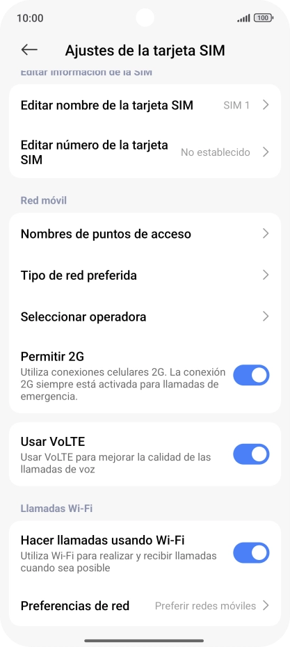 Pulsa Tipo de red preferida.