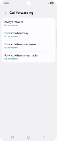 Press the required divert type.