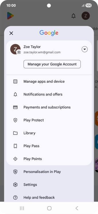 Press Manage apps and device.