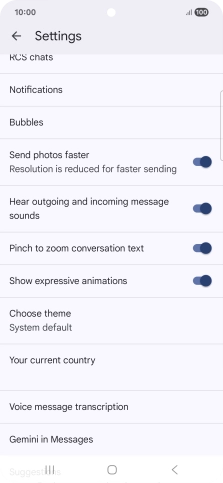 Press Gemini in Messages.