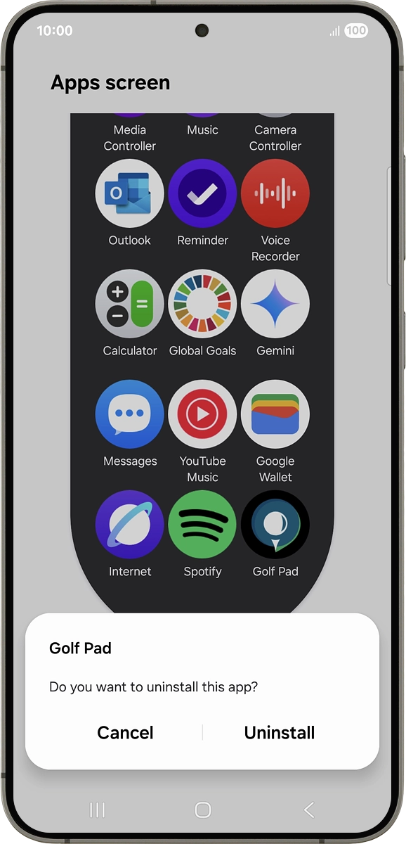 On your phone: Press Uninstall.