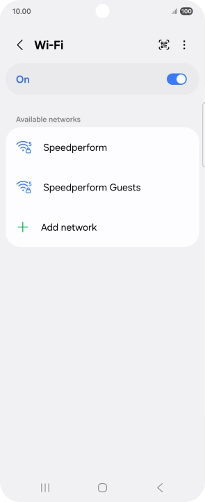 Press the required Wi-Fi network.