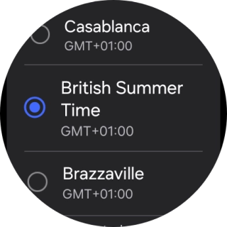 Press the required time zone.