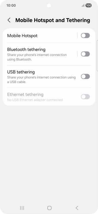 Press Mobile Hotspot.