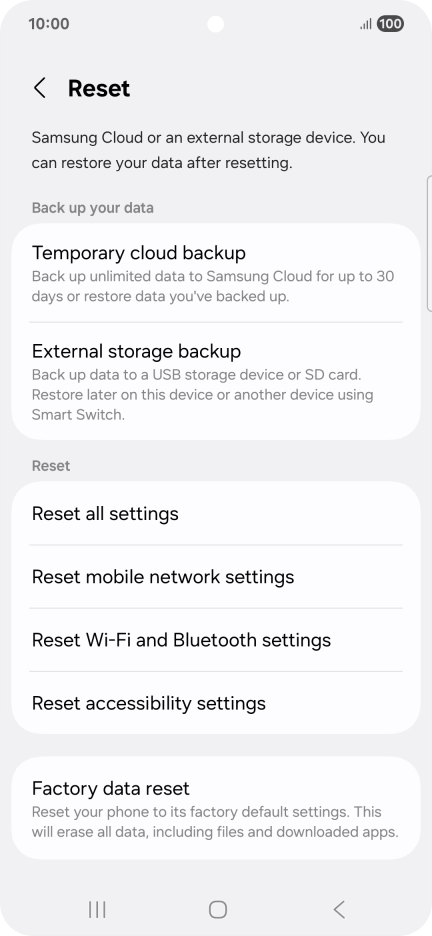 Press Reset mobile network settings.