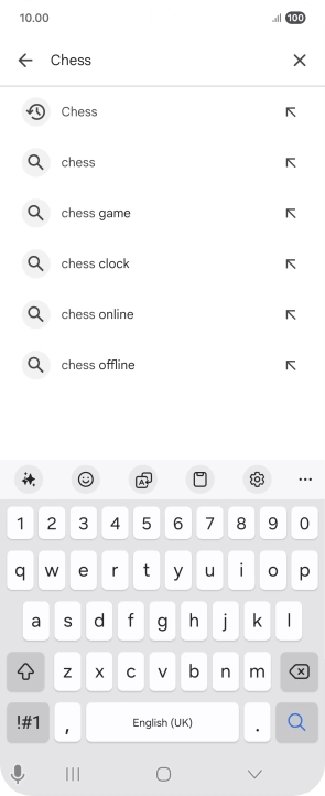 Key in the name or subject of the required app and press the search icon.