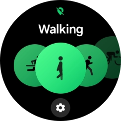 Drag your finger right or left to select the required activity.