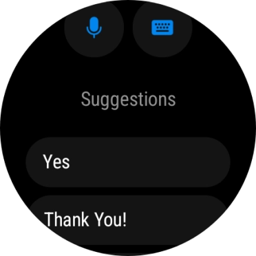Press the microphone icon and follow the instructions on the screen to record and send the required reply.