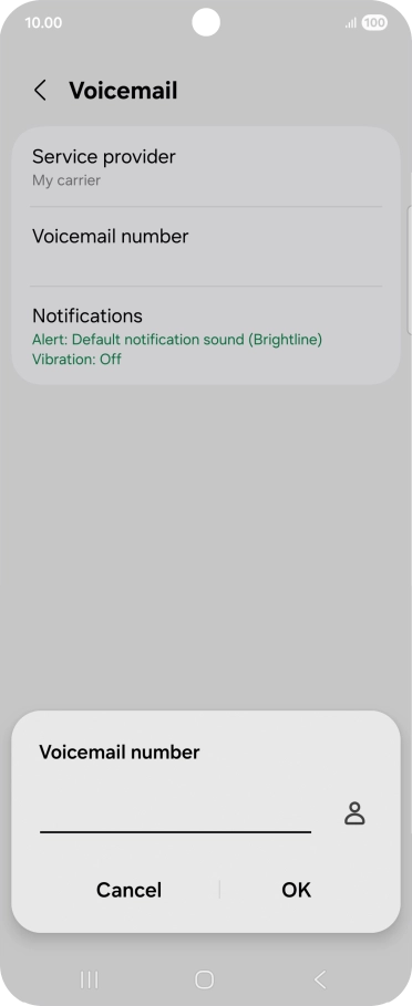 Key in (prefix) 5 (your phone number) and press OK.