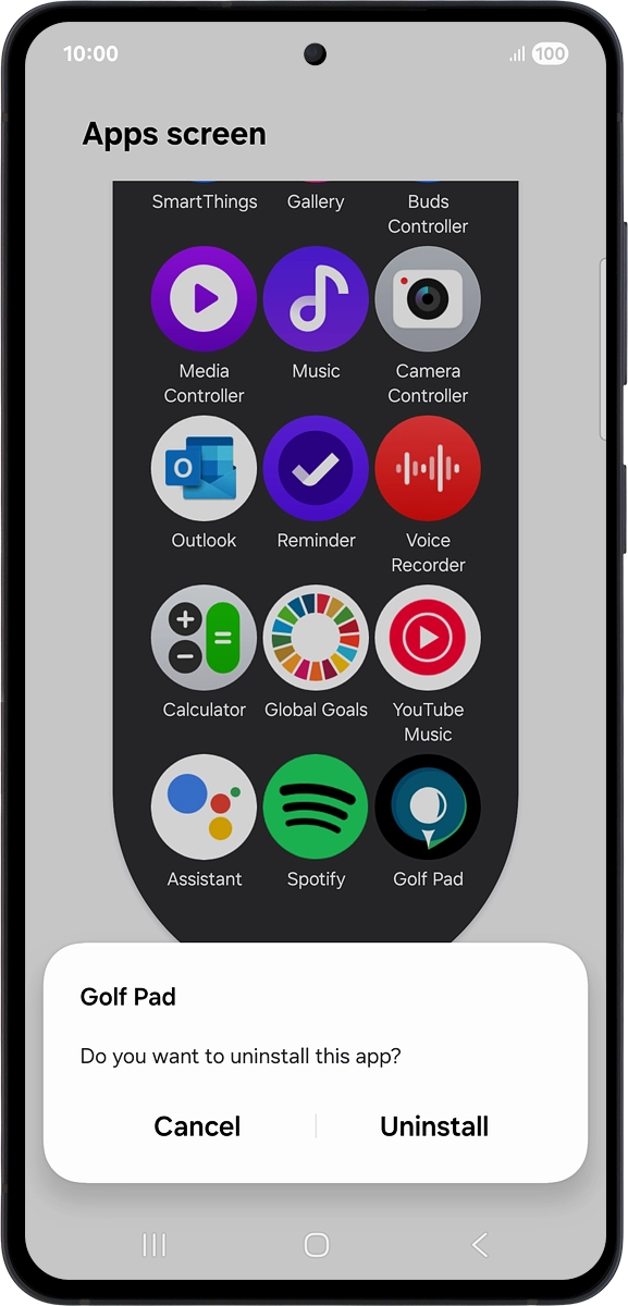 On your phone: Press Uninstall.