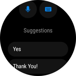 Press the microphone icon and follow the instructions on the screen to record and send the required reply.