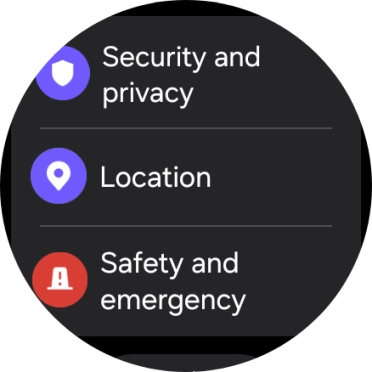 Press Security and privacy.