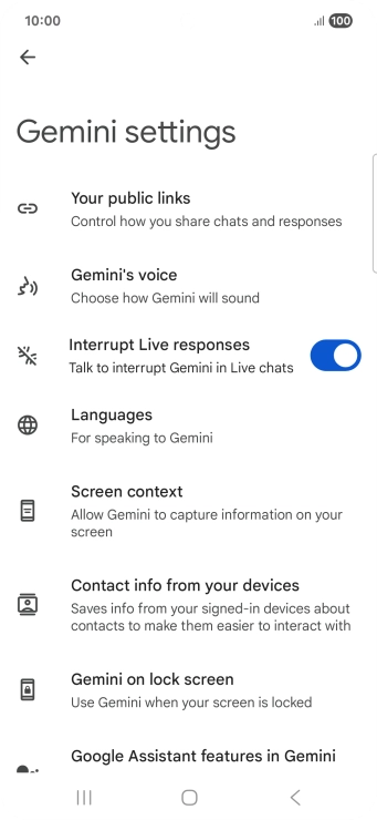 Follow the instructions on the screen to select the required settings.