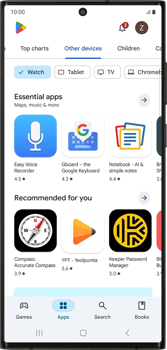 On your phone: Press Search.