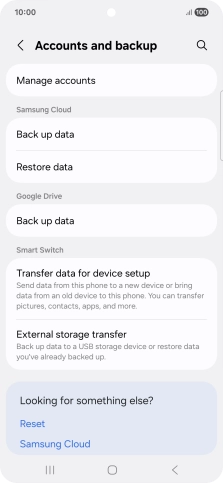Press Manage accounts.