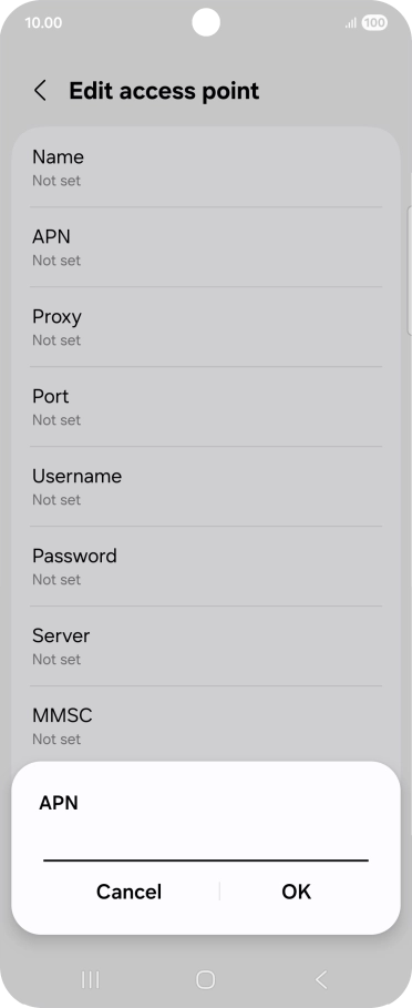 Key in live.vodafone.com and press OK.