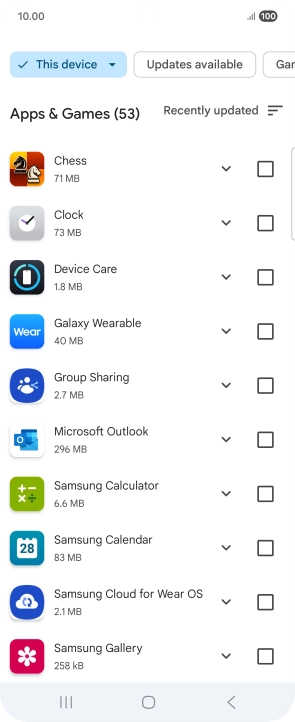 Press the required app.