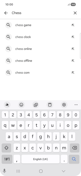 Key in the name or subject of the required app and press the search icon.