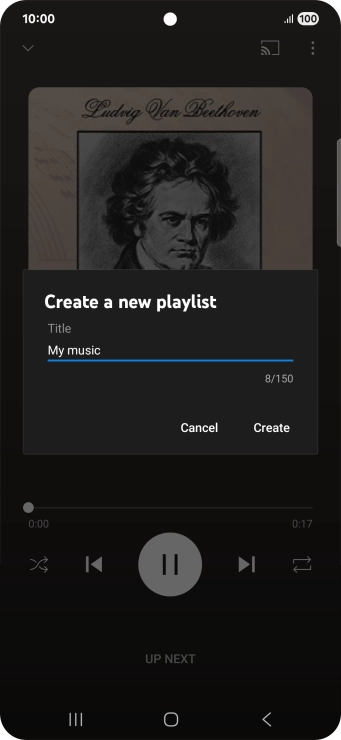 Key in a name for the playlist and press Create.