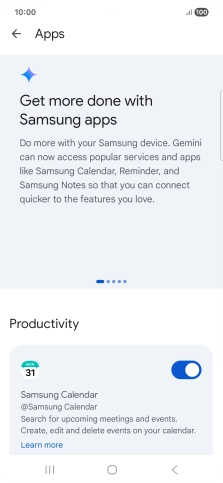 Press the indicator next to the required extension to turn on the function.