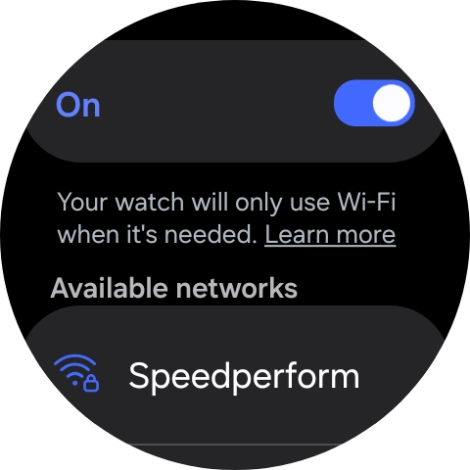 Press the required Wi-Fi network.