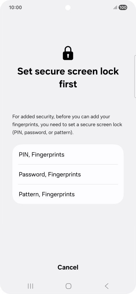 Press the required phone lock code and follow the instructions on the screen to create an additional phone lock code.