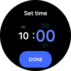 Slide your finger up or down on the screen to set the required time.
