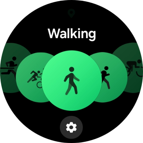 Drag your finger right or left to select the required activity.