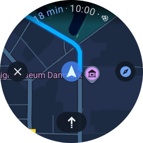 Press the route description icon to return to the directions.