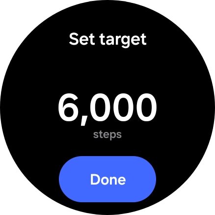 Slide your finger up or down on the screen to select the required goal.