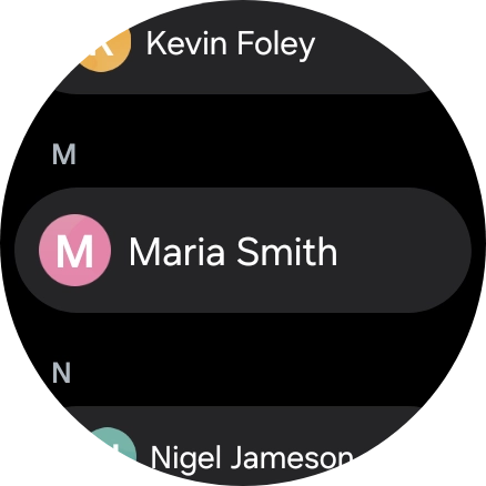 Press the required contact.