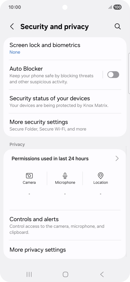 Press More security settings.
